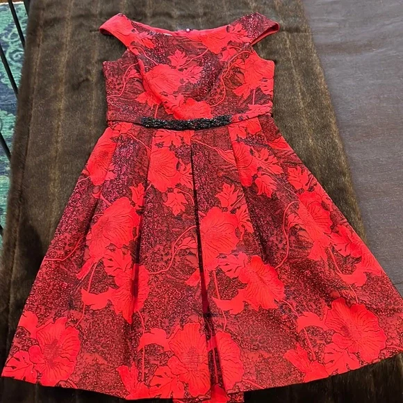 HP 🥰 Teri Jon by Rickie Freeman fit and flare cocktail dress. Worn x1 EUC - Picture 4 of 17